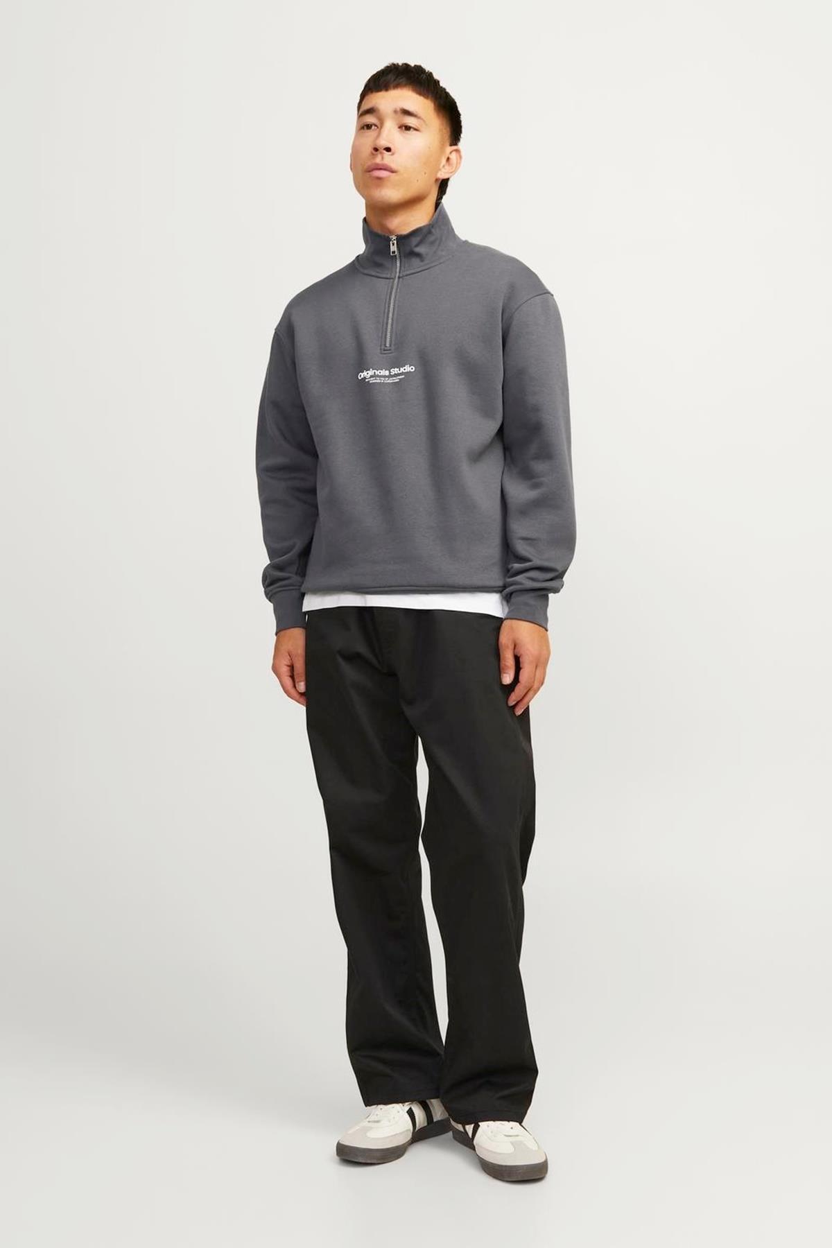 Jack & Jones JORVESTERBRO QUARTER ZIP - Sweater - black/zwart