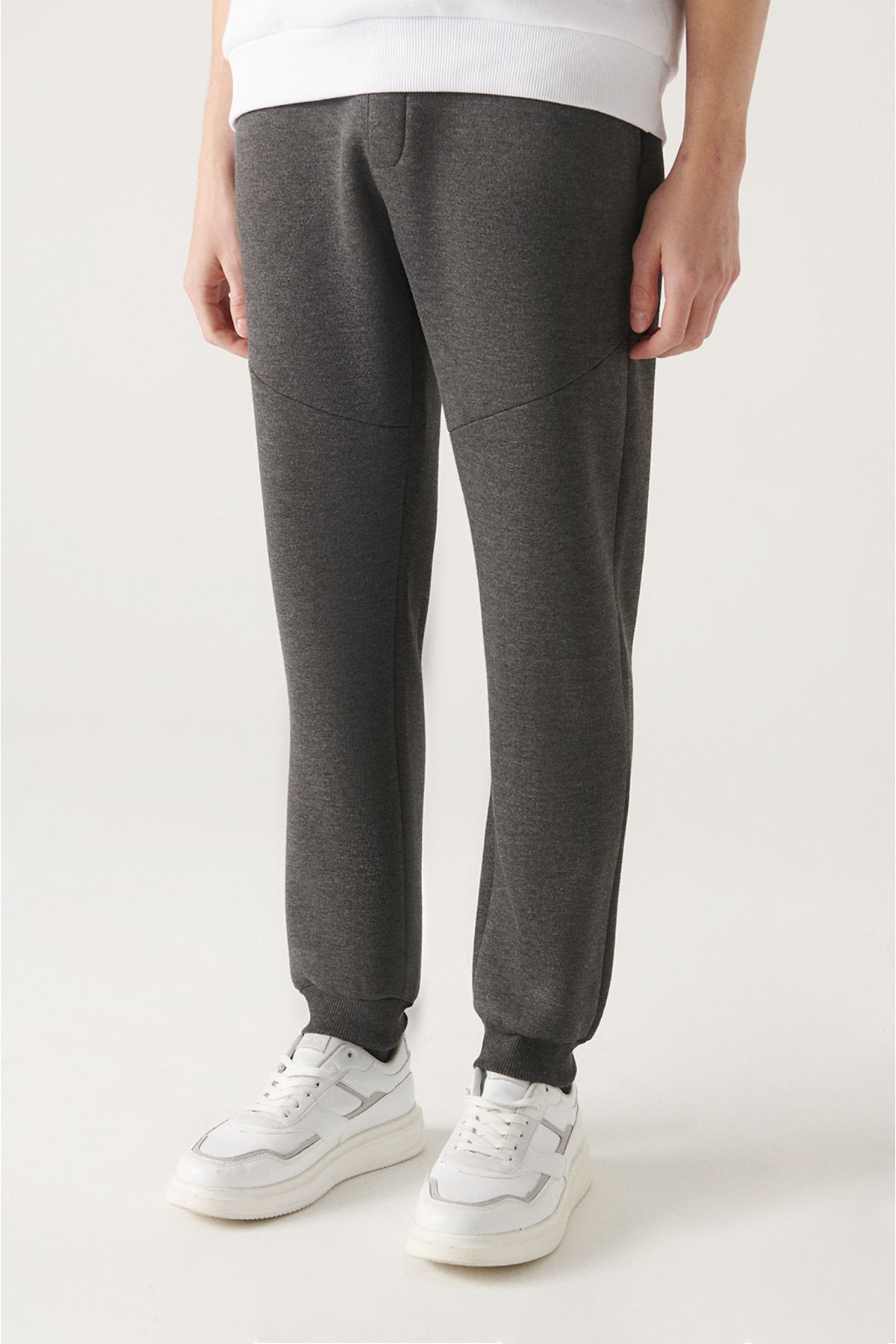Erkek Antrasit Parçalı Regular Fit 3 Iplik Jogger Eşofman Altı A22y3430