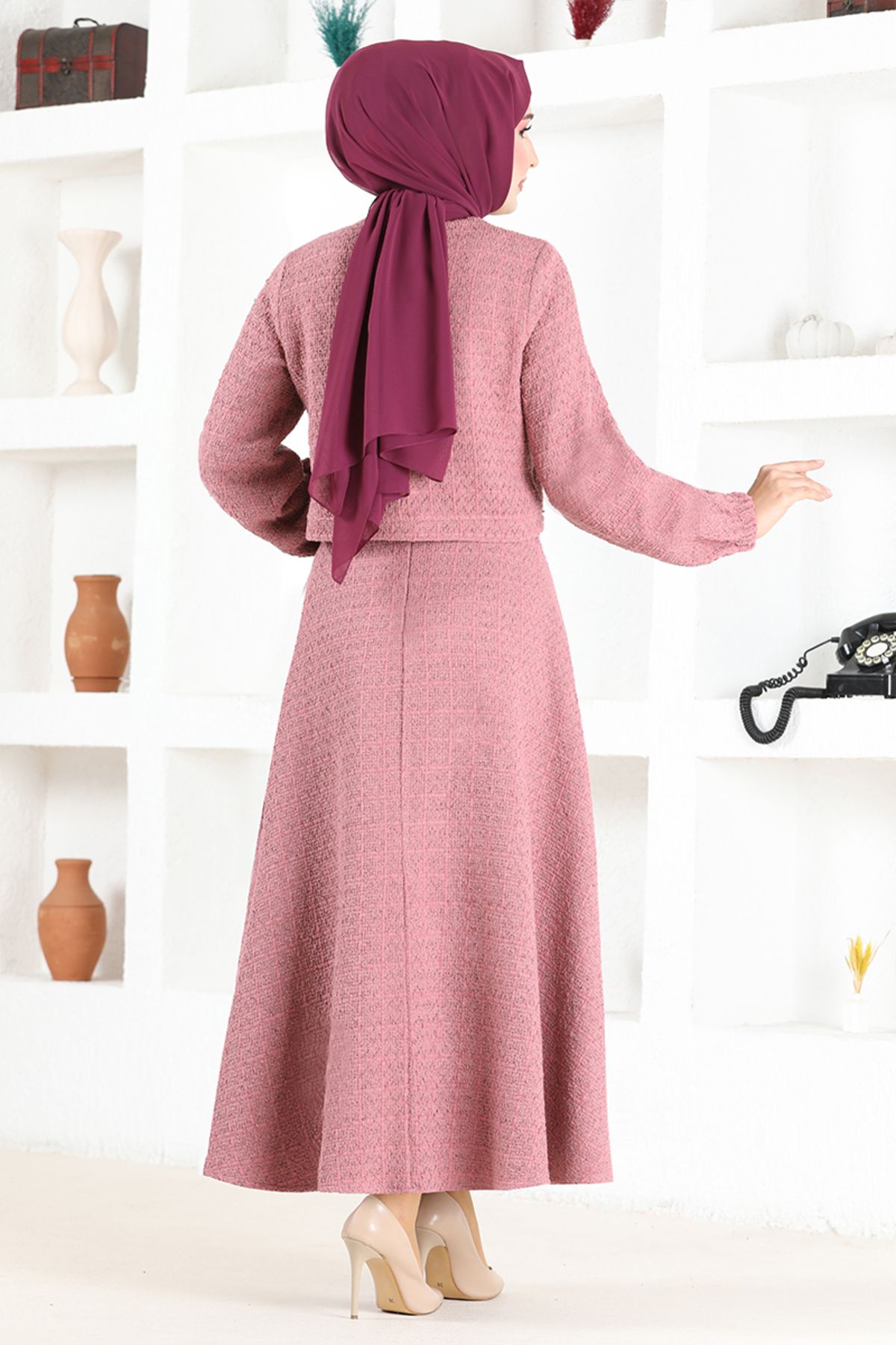 ModaMerve-Dried Rose Skirt Combination - MSL6866 3