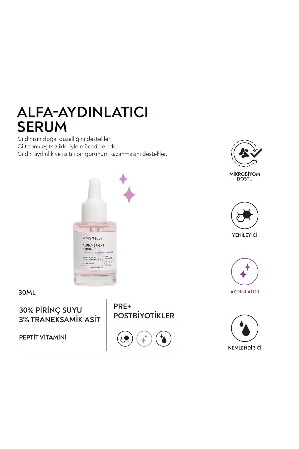 Anyong-Alfa Arbutin BrightEning SErum - 30 ml, RicE WatEr & TranExamic Acid, Anti-blEmish and TonE EqualizEr 2