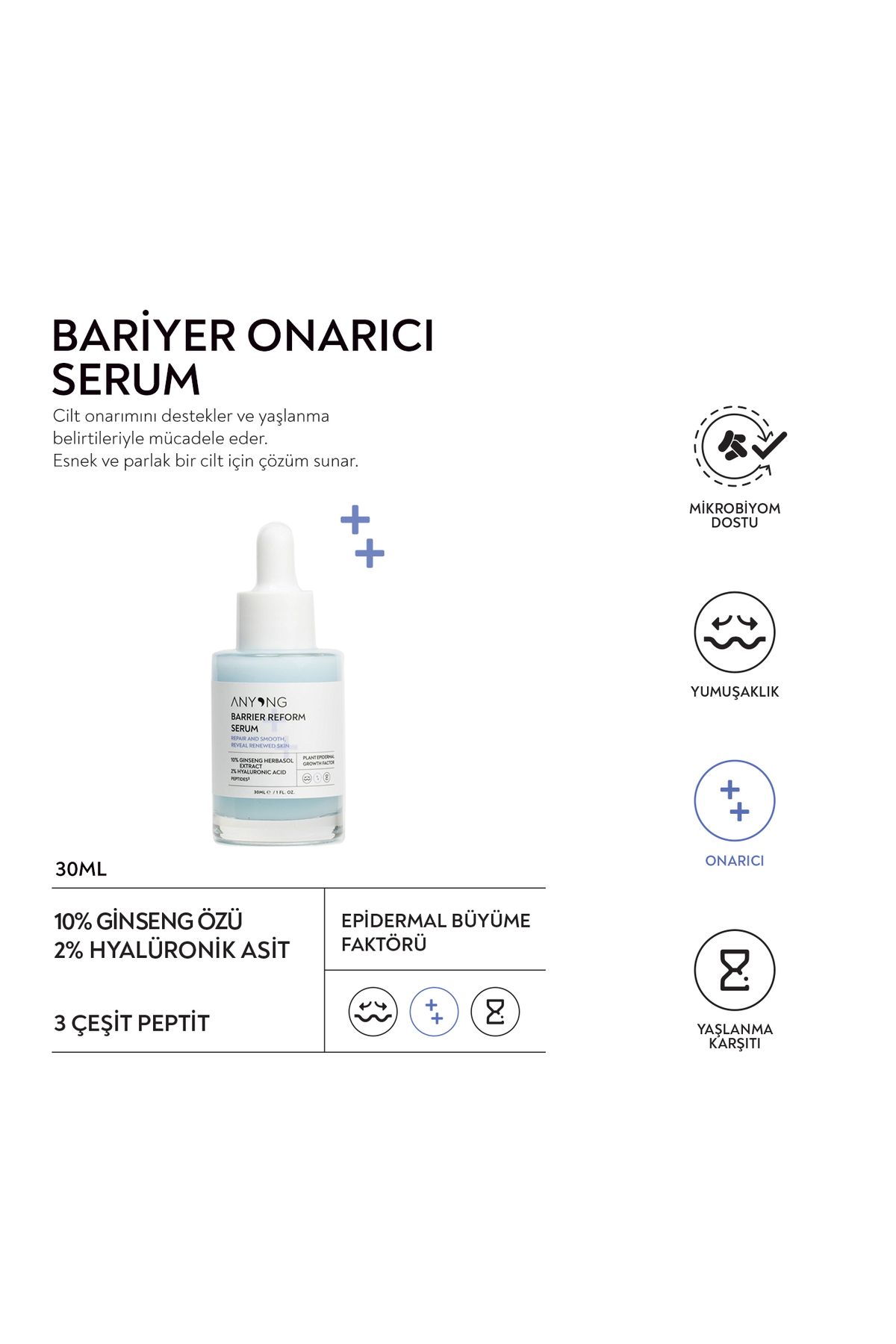 Anyong-Barrier Repair Serum - Wrinkle and Anti-aging (Hyaluronic Acid, Peptide, Ceramide, Ginseng) 2