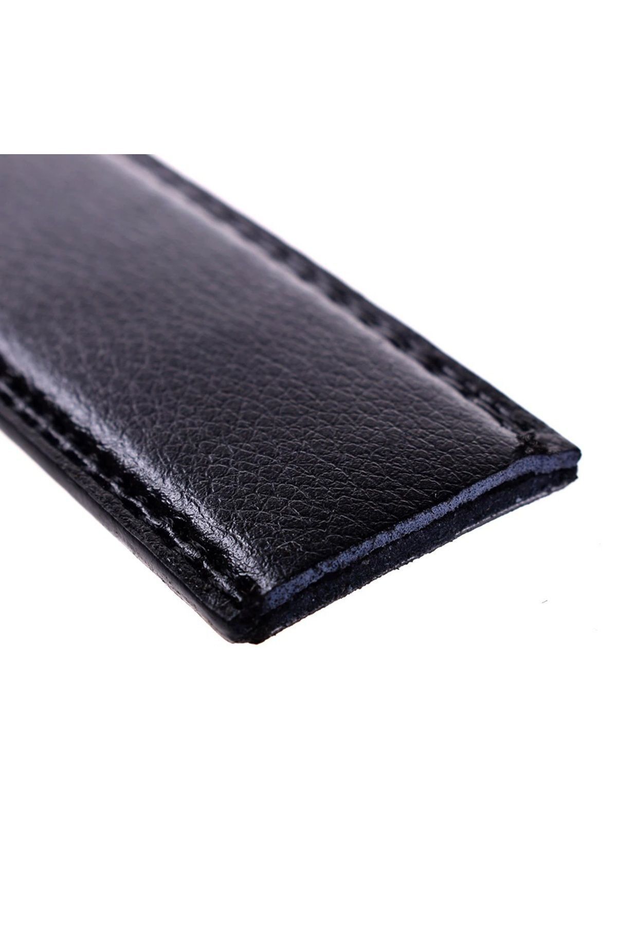 Bosskan-Classic Men's Belt with Automatic Black Buckle Without Holes 3