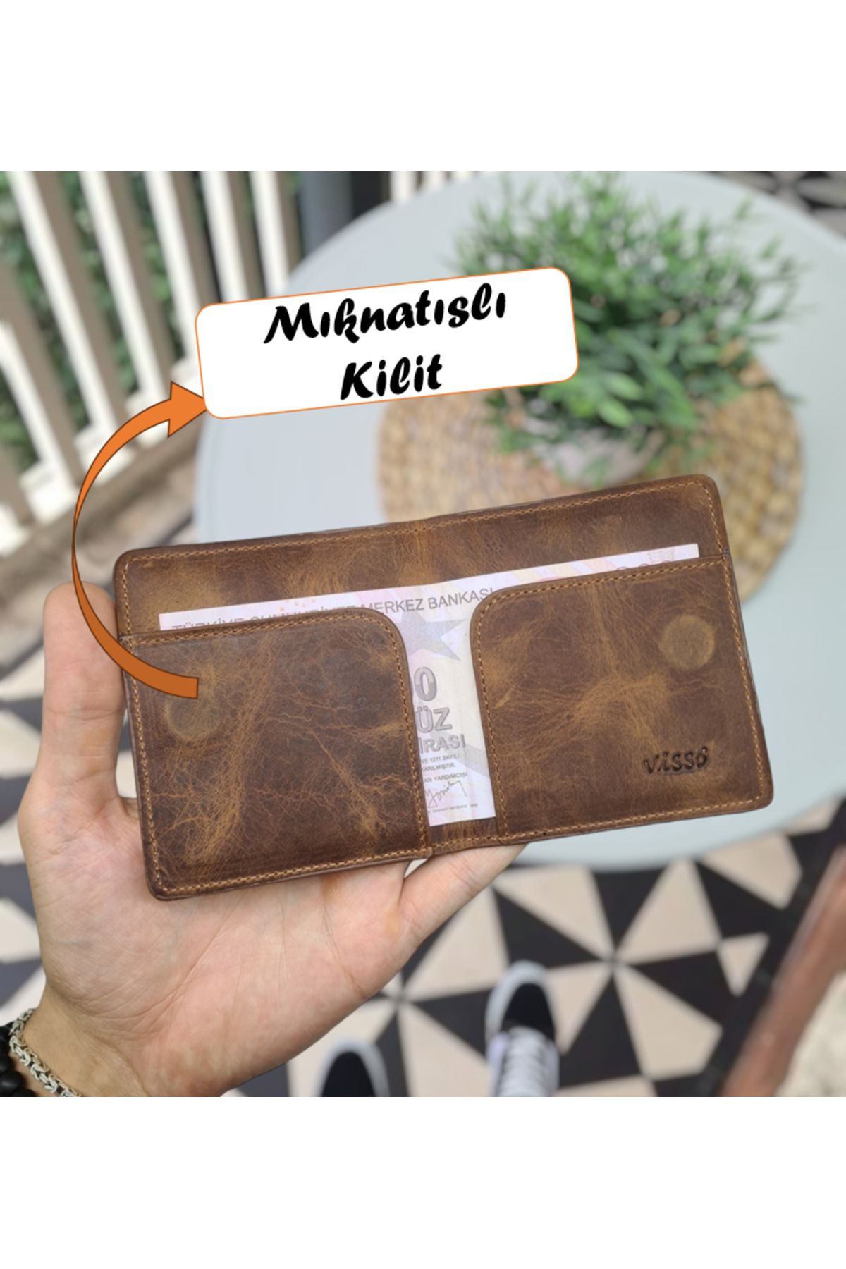 کیف پول مردانه و زنانه VISSO 657 اصلی گوشت گاو مگنت لری آقای کارت مقدس دستی شیک Visso leather