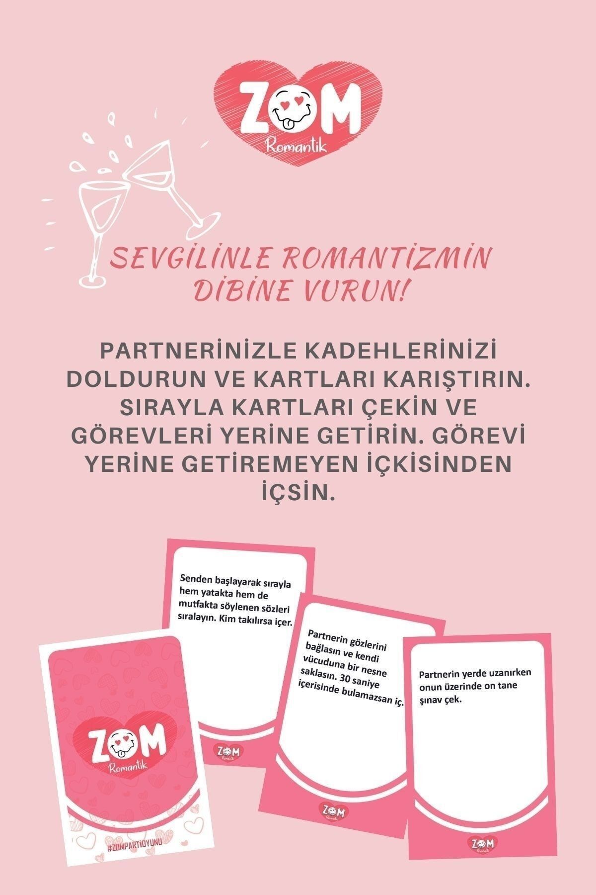 Metranya-Zom Romantic Drinking Game Card Game for Couples Valentine's Day Game with 150 Cards Box Shot Game 3