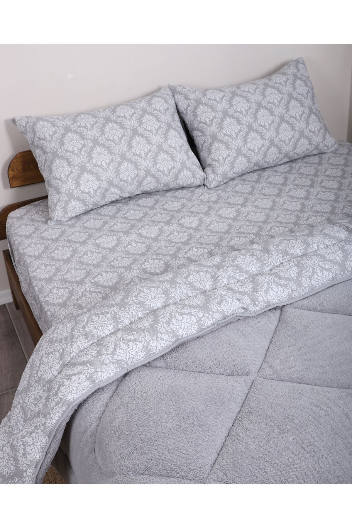 ست خواب دو نفره  خاکستری COTTON HOME | 25 اورجینال - تصویر 5