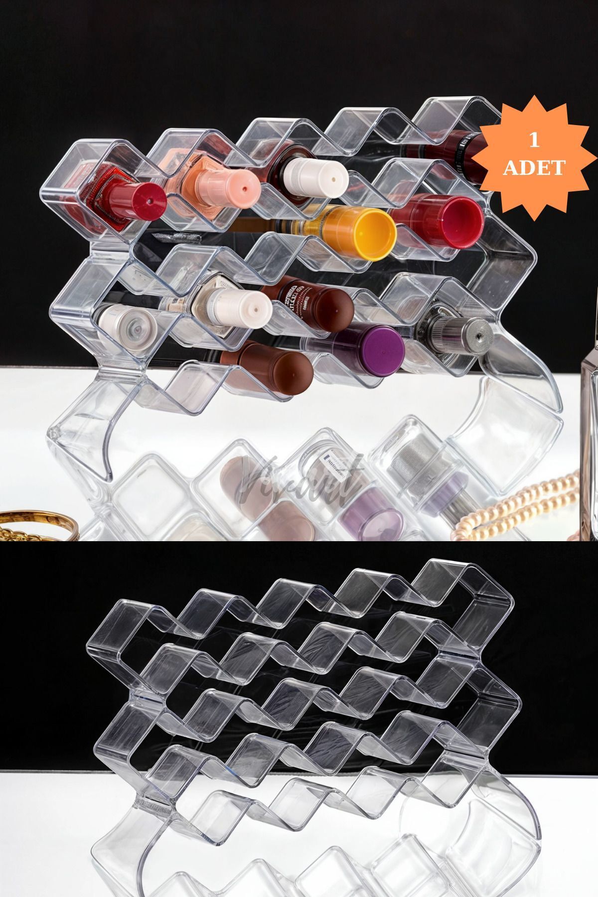 Lipstick & Nail Polish Makeup Organizer - 18 Compartments