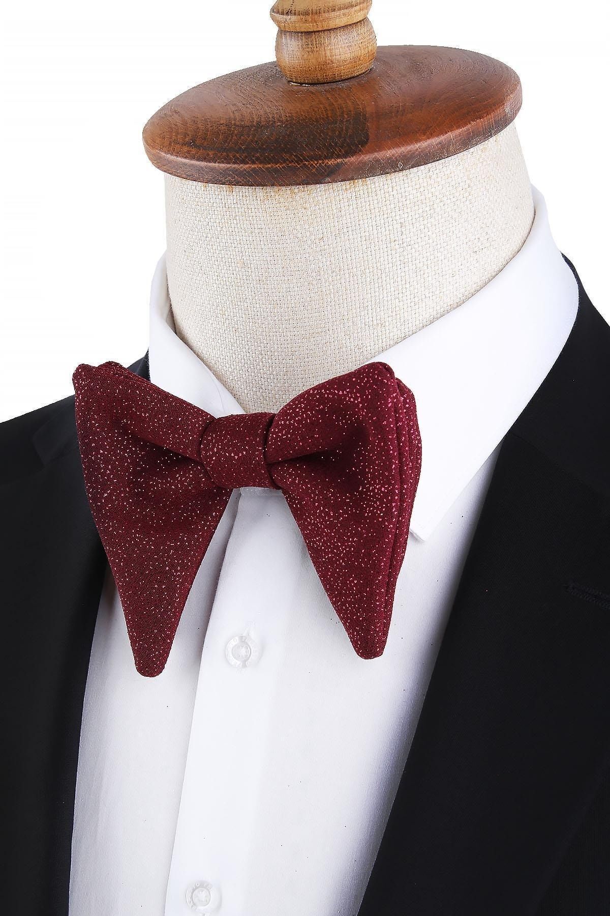  پاپیون دامادی بزرگ زرشکی براق P1702