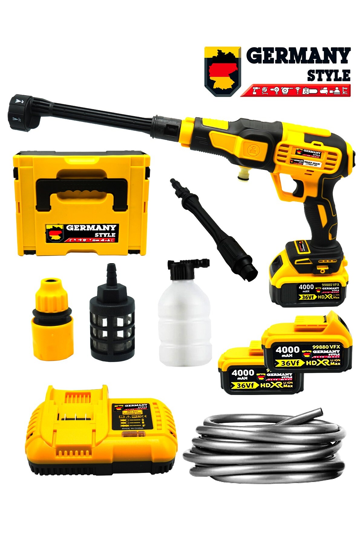 Germany Style Kömürsüz Motor Çift Akülü Bakır Sargılı Su Soğutmalı Profesyonel Yüksek Basınçlı Bahçe