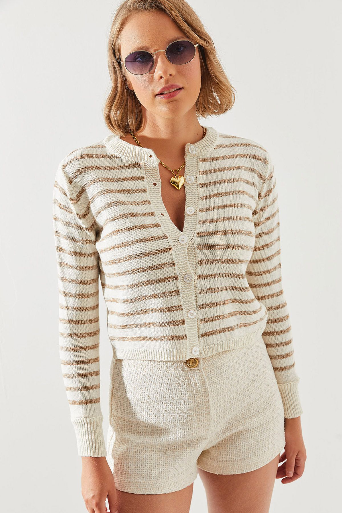 Bianco Lucci Model Sweter W Paski Kobieta - Pojedynczy wymiar
