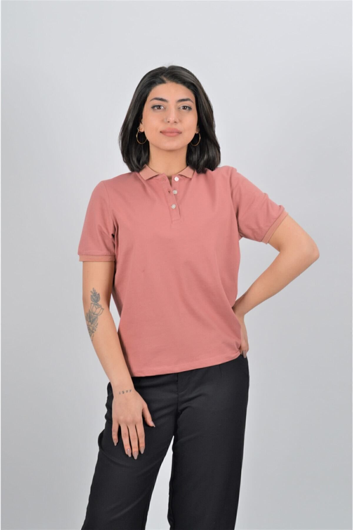 Toptan | Violet Polo Yaka Kadın T-shırt| Mk21s265275-5275