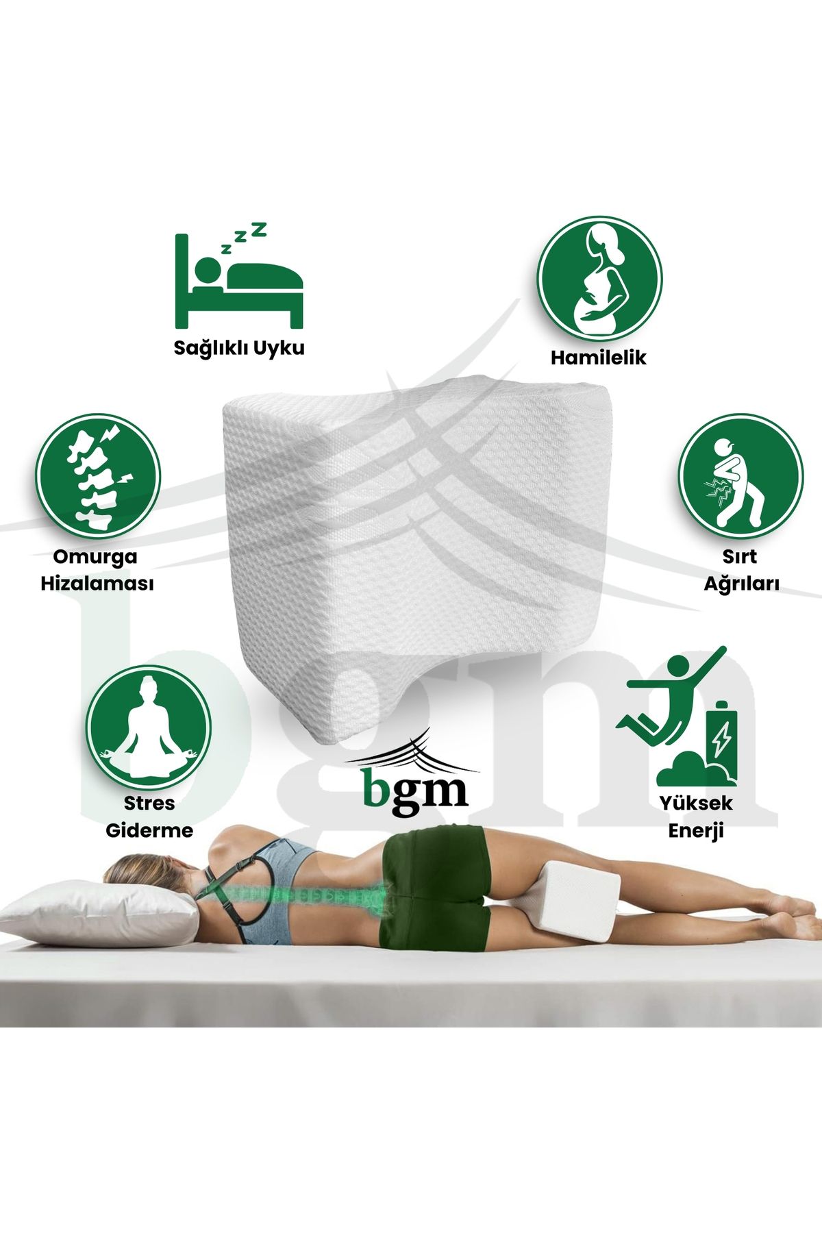 bgm-Orthopedic Visco Pillow - Memory Foam between Legs and Knees 5