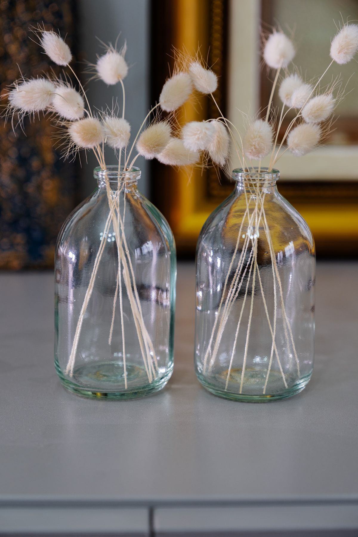 2 Adet Şeffaf Mini Cam Şişe Vazo 100 Ml(ÇİÇEK DAHİL DEĞİLDİR)
