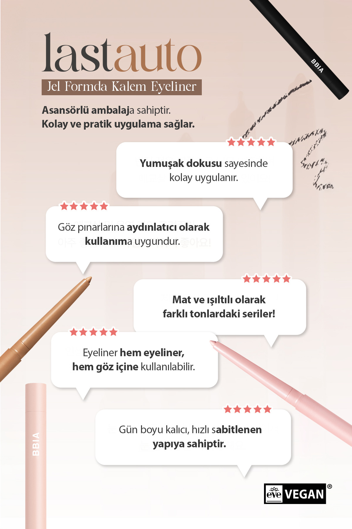 Asansörlü Kalıcı Göz Kalemi BBIA Last Auto Gel Eyeliner — بژ BBIALASTAUT — تصویر 3 از 6
