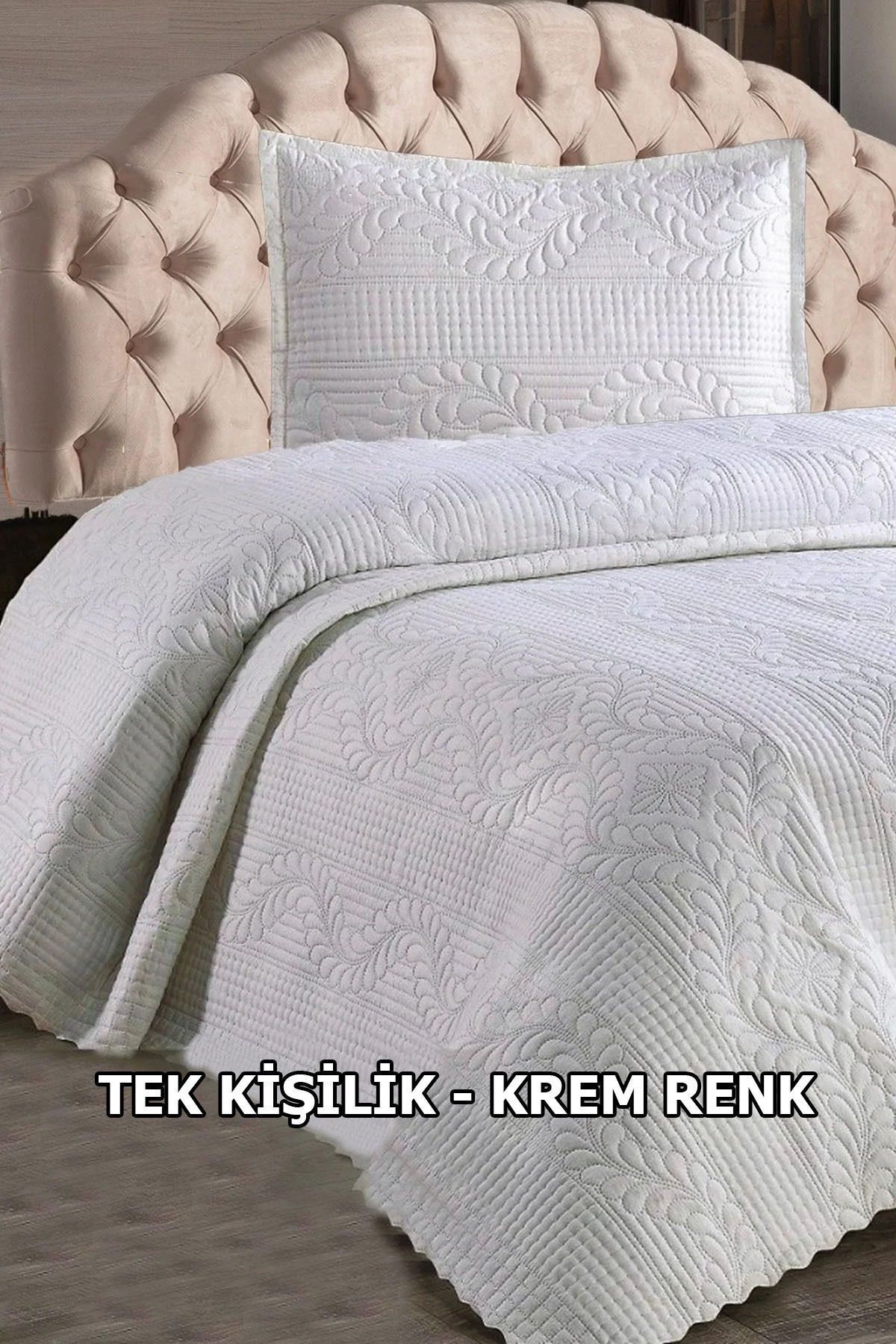 Çt Çeyizci Tekstil Cuvertură De Pat De O Persoană Zilnică, Cuvertură De Pat Matlasată De O Persoană Cu Zestre - One Size