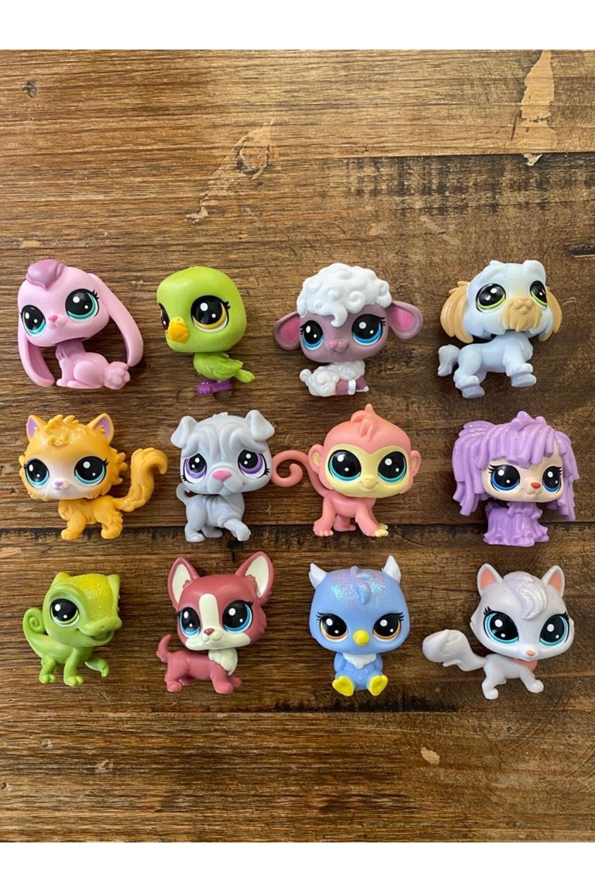 12 li miniş ailesi little pet shop lps damgalı dev set 12 li kedicik tavşan köpek ailesi seti