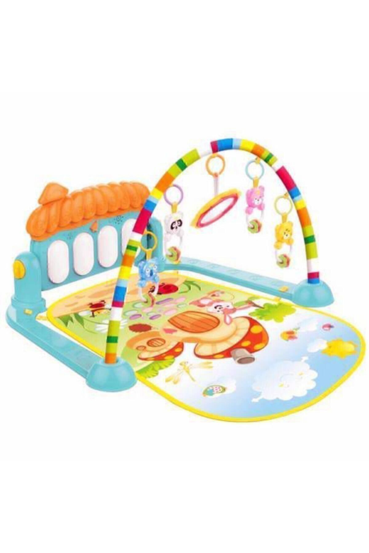tapis de jeu pour bébé avec piano centre de gymnastique avec miroir et hochet