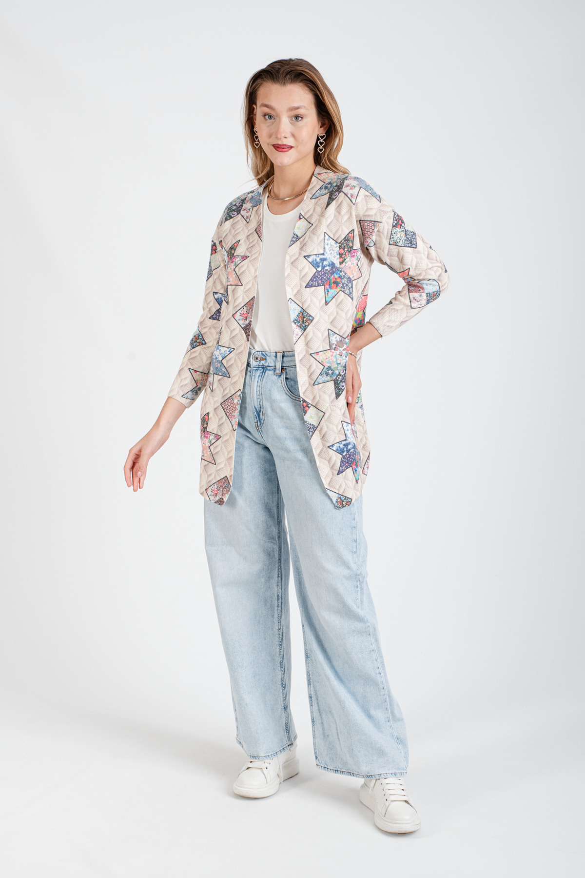 HatunAtila Patterned Long Knitwear Cardigan - 5000-6