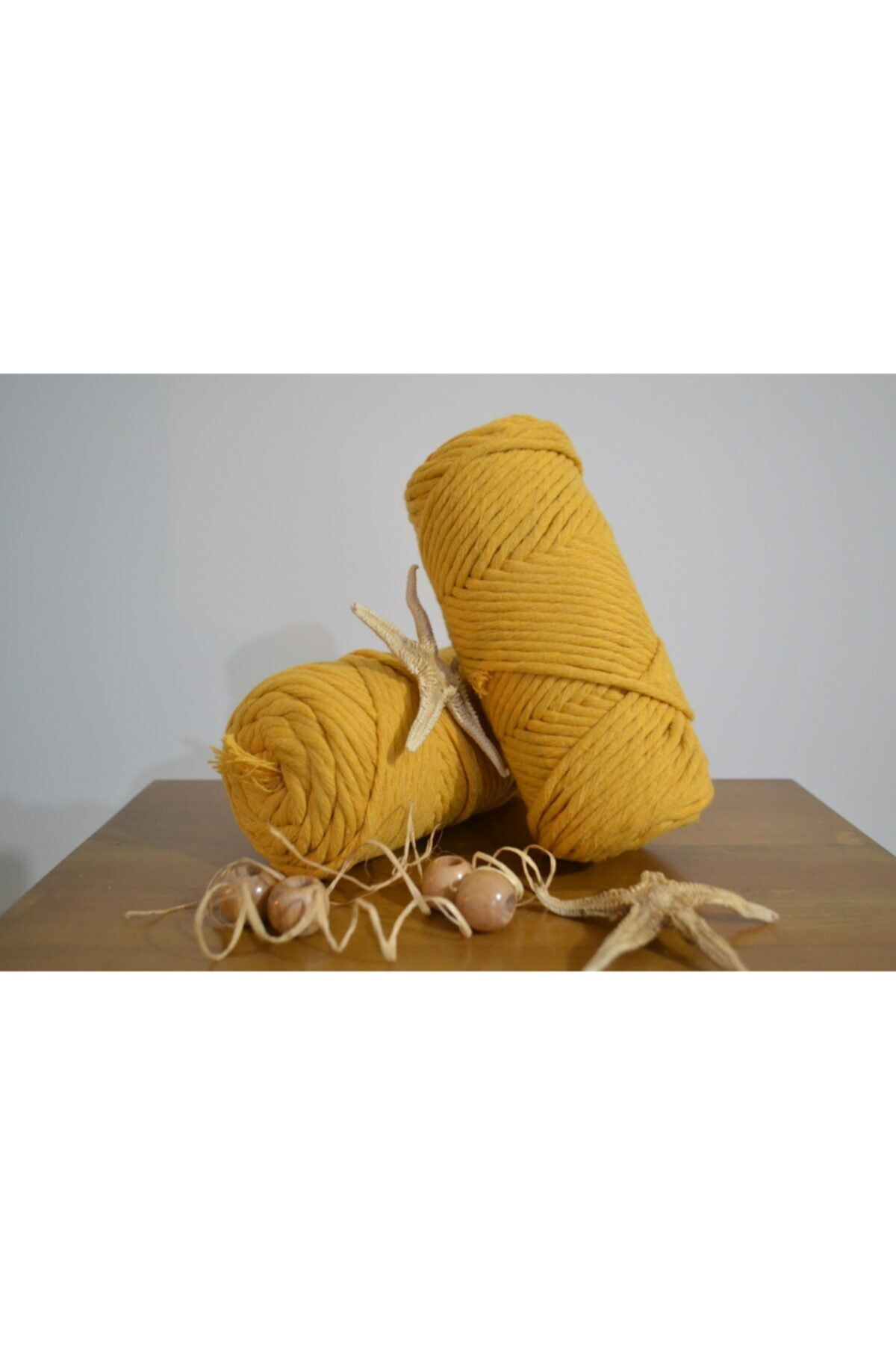 CAN DENİZ ART-Mustard Yellow Single Twist Scannable Macrame Thread 250 gr 3 mm 2