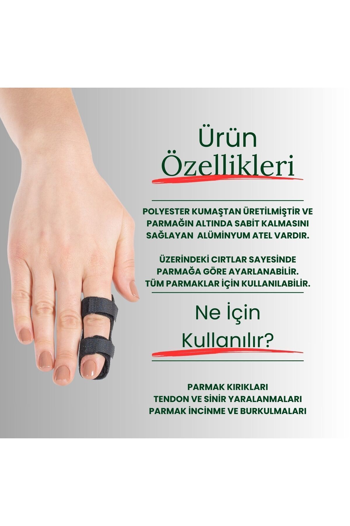 Aps-High Quality Finger Splint - Standard Finger Fractions, Adjustable Strain 5