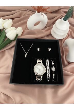 Arzu Butik Kişiye özel harfli gümüş kadın kol saati, saat bileklik kolye küpe...