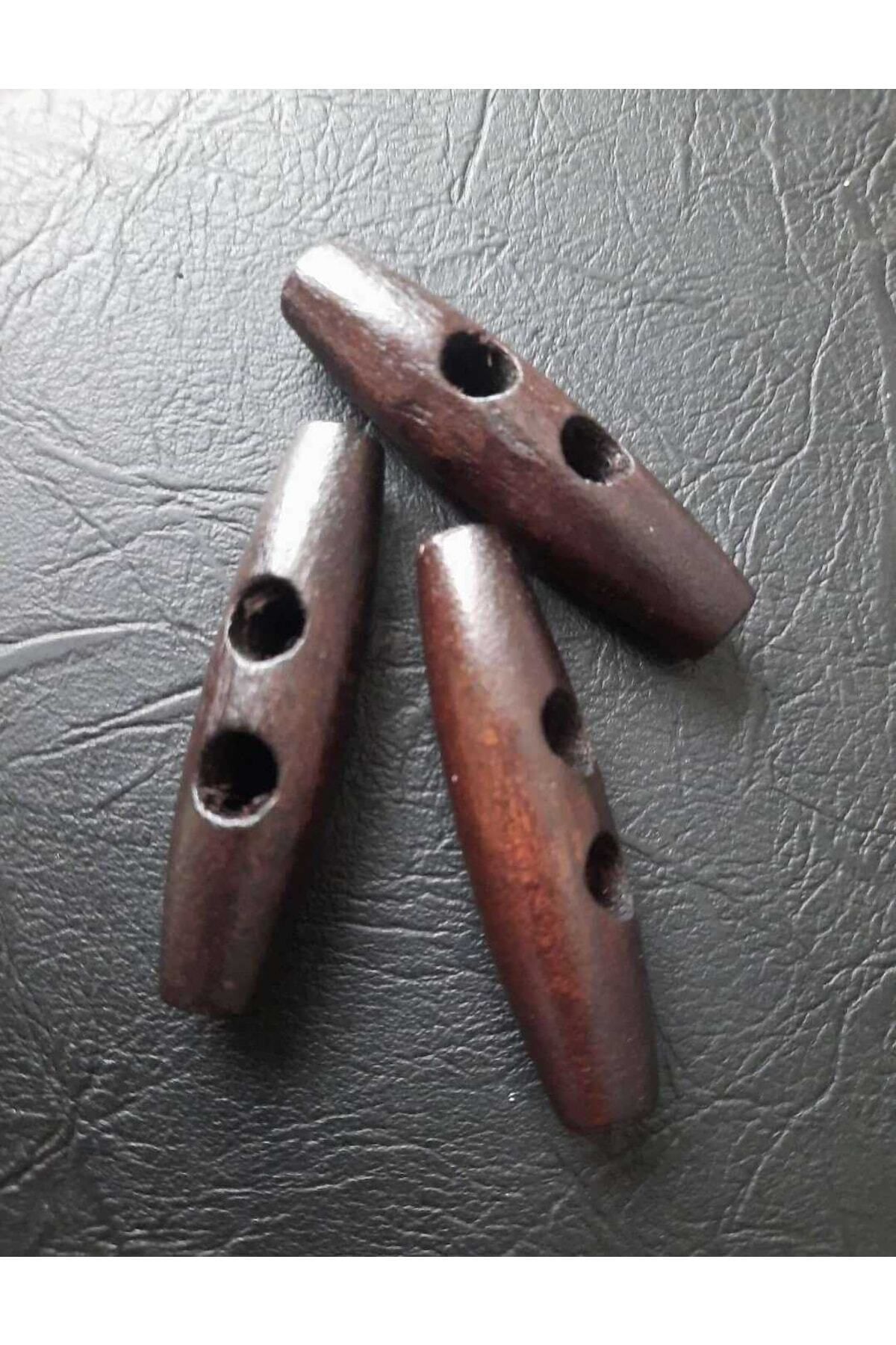 İMREN AKSESUAR Ahsap Çoban Düğme 5 Cm Koyu Kahverenginde 1 Paket 10 Adet