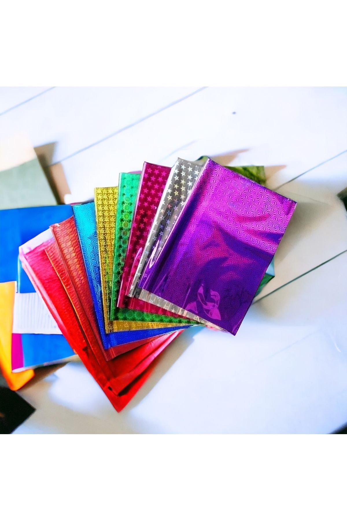 300 Adet 12x17 Metalize Hediye Paketi 12x17 cm Kendinden Bantlı Renkli Hediye Paketi 300 ADET
