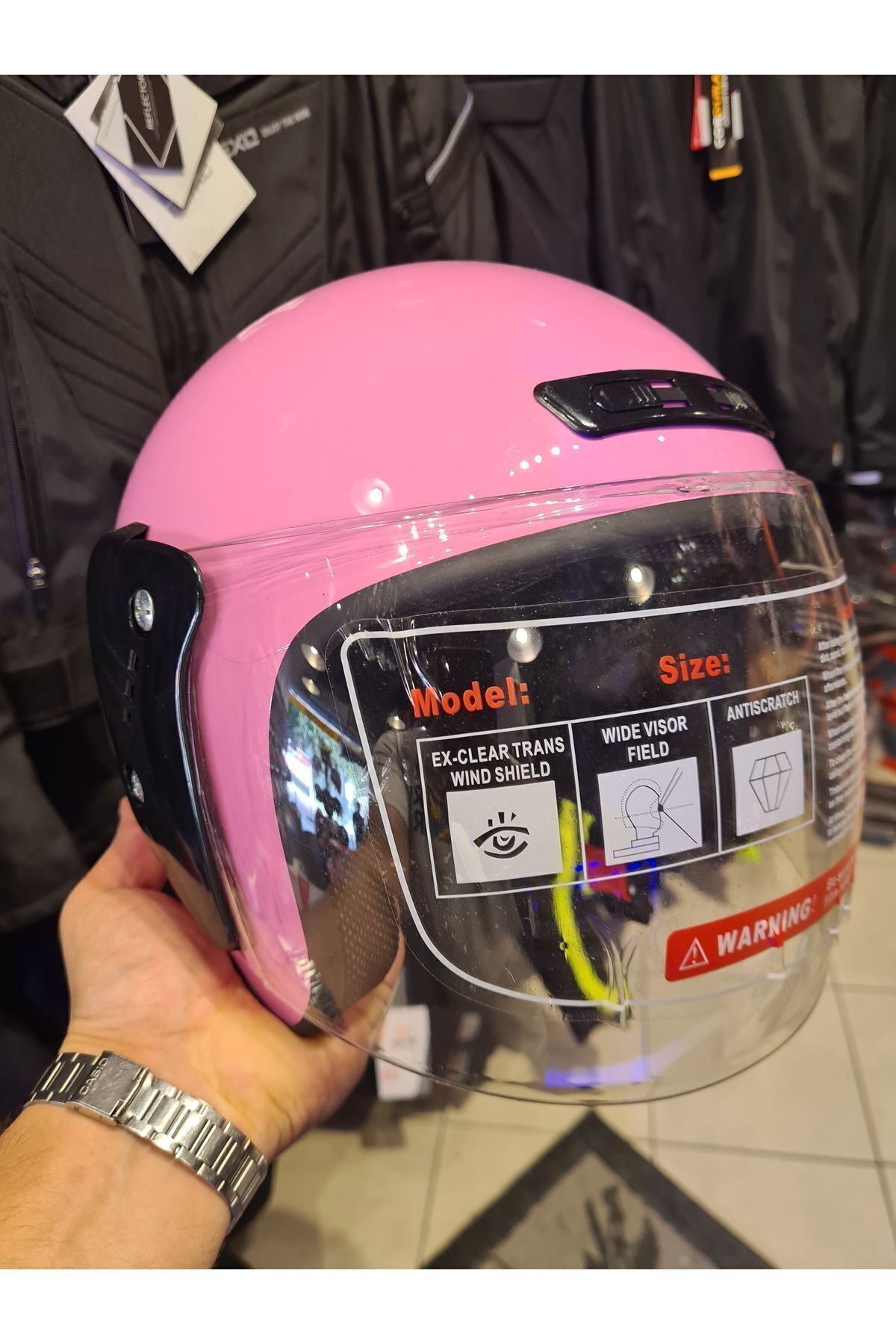 Kask-- !!!Big Size!!!Half Pink Helmet Large Size (PLEASE YOU GET IT THAT HEAD IS SMALL!!) 3