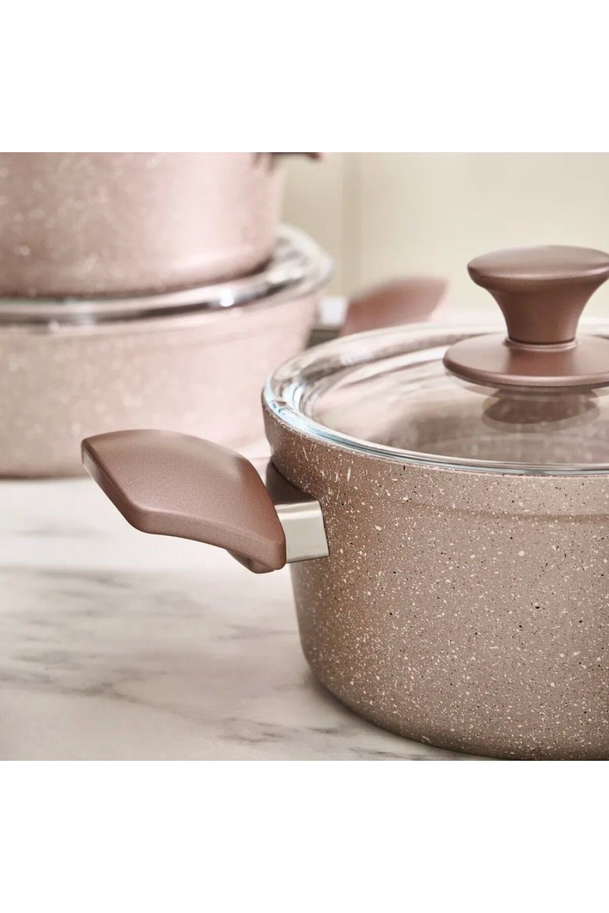 Karaca-Biogranit Rosegold Induktionskochtopf-Set, 7-teilig 7