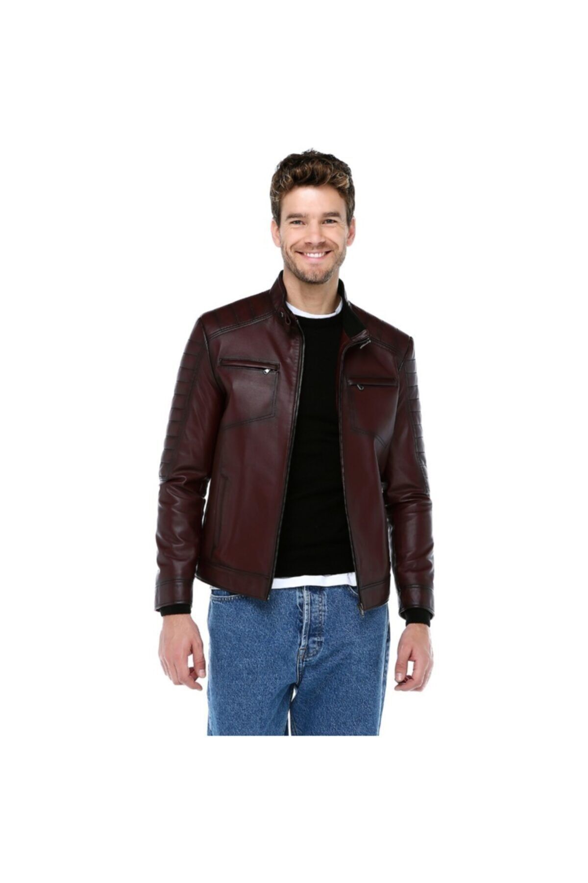 کاپشن چرم دری کلاب E_502_ZİG