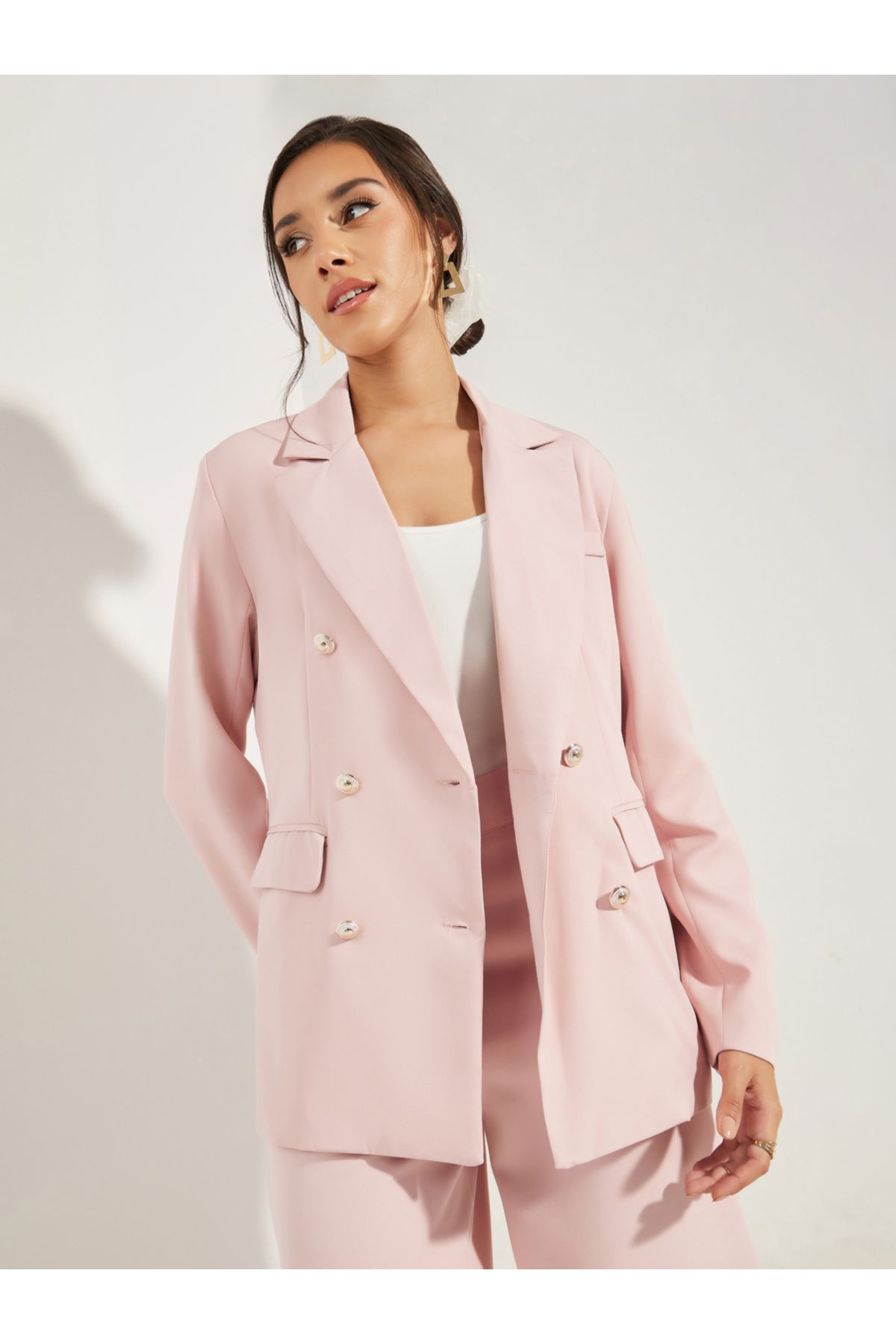 Long double breasted blazer hotsell