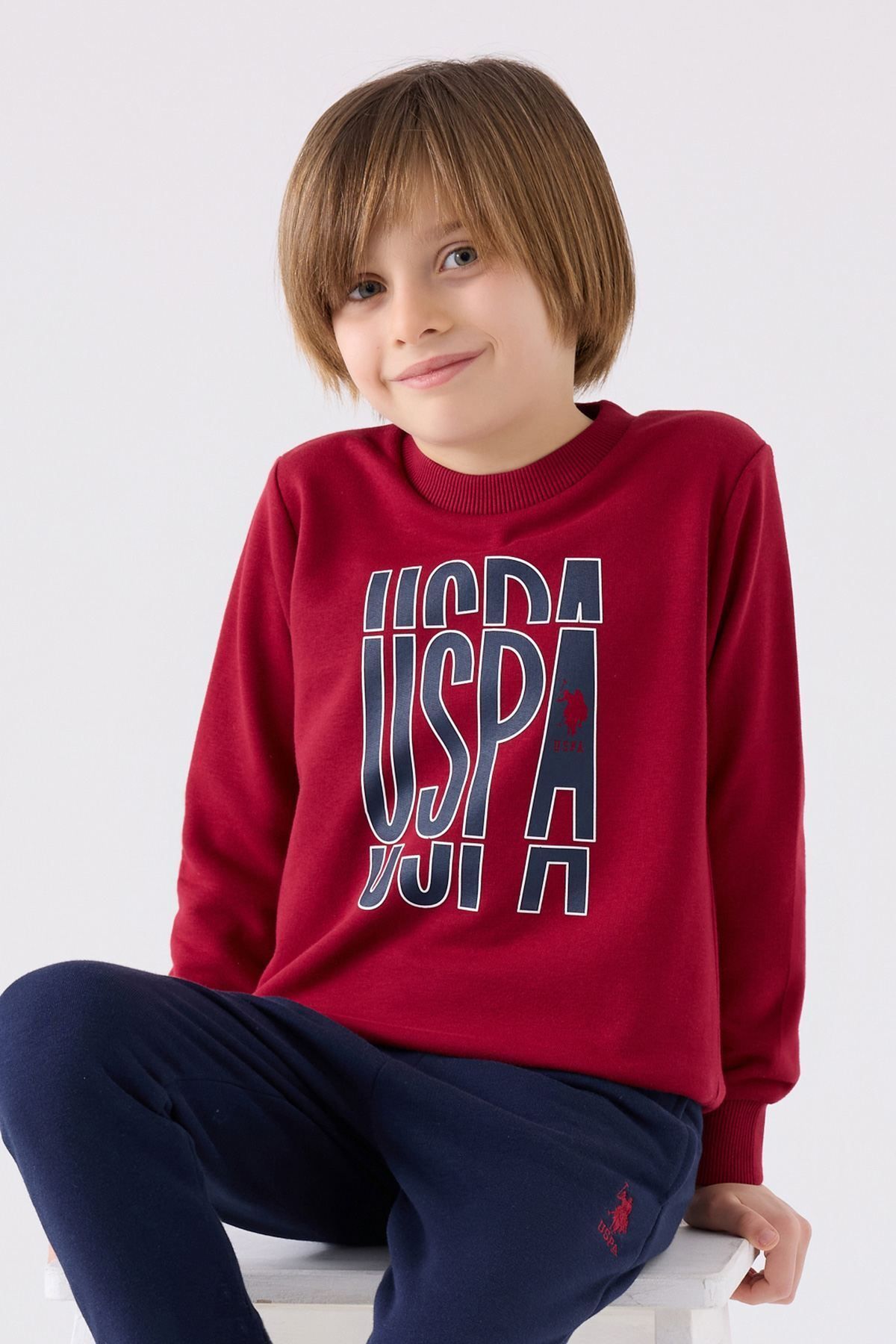 کت و شلوار پسرانه پولو ASSN 4-15 ساله ما - Claret Red U.S. Polo Assn.