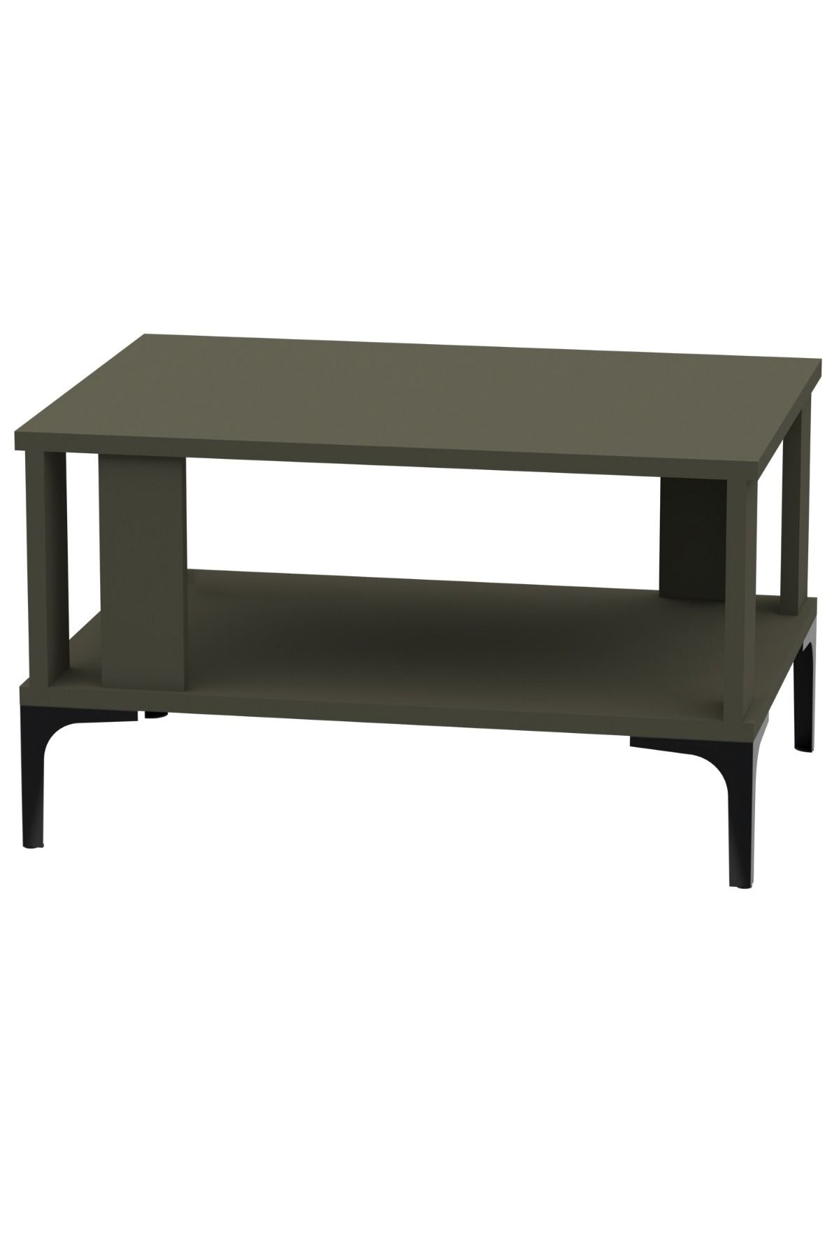 Mahmayi-Modern Coffee Table with Storage Shelf - Durable, Space-Saving, Easy Maintenance, Lava Grey 1