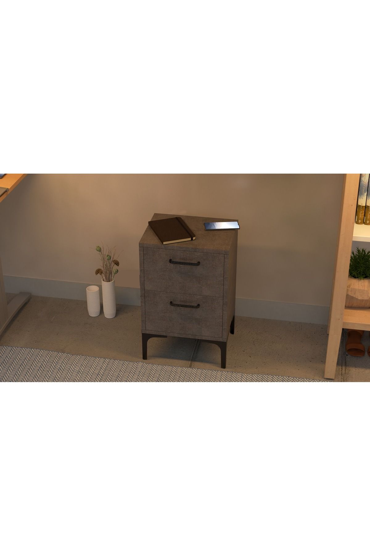 Mahmayi-Modern Stand: 2 Soft-Close Drawers, Versatile Use, Easy Assembly, Lightweight - Anthracite 3