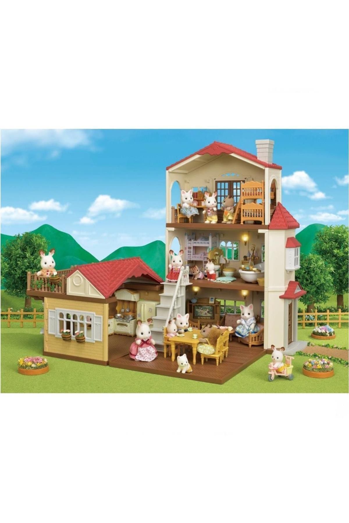 Sylvanian Families K rm z Cat l I kl ehir Evi Oyuncak Ak ds Anne Bebek Cocuk