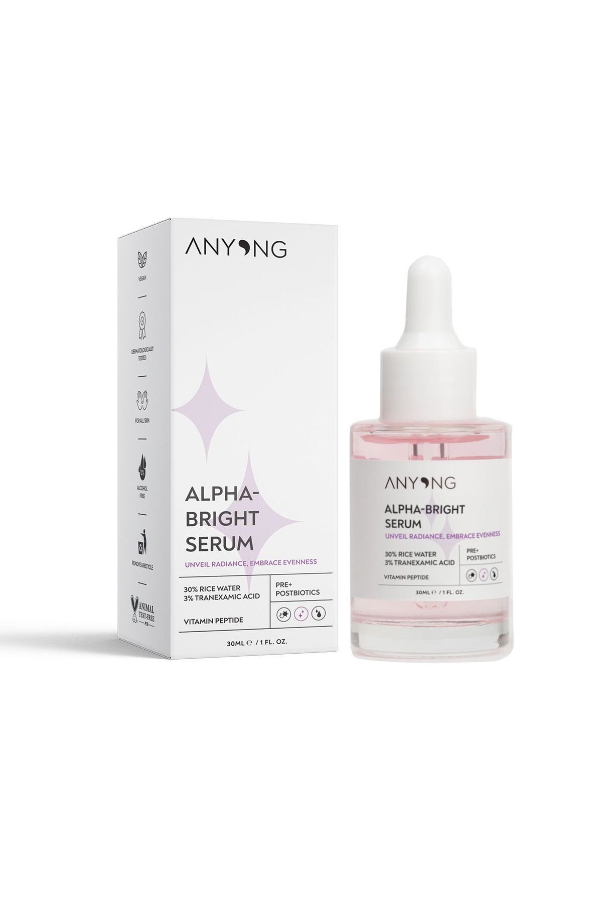Anyong-Alfa Arbutin BrightEning SErum - 30 ml, RicE WatEr & TranExamic Acid, Anti-blEmish and TonE EqualizEr 1