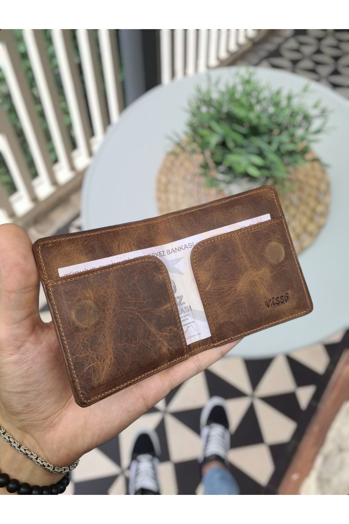کیف پول مردانه و زنانه VISSO 657 اصلی گوشت گاو مگنت لری آقای کارت مقدس دستی شیک Visso leather