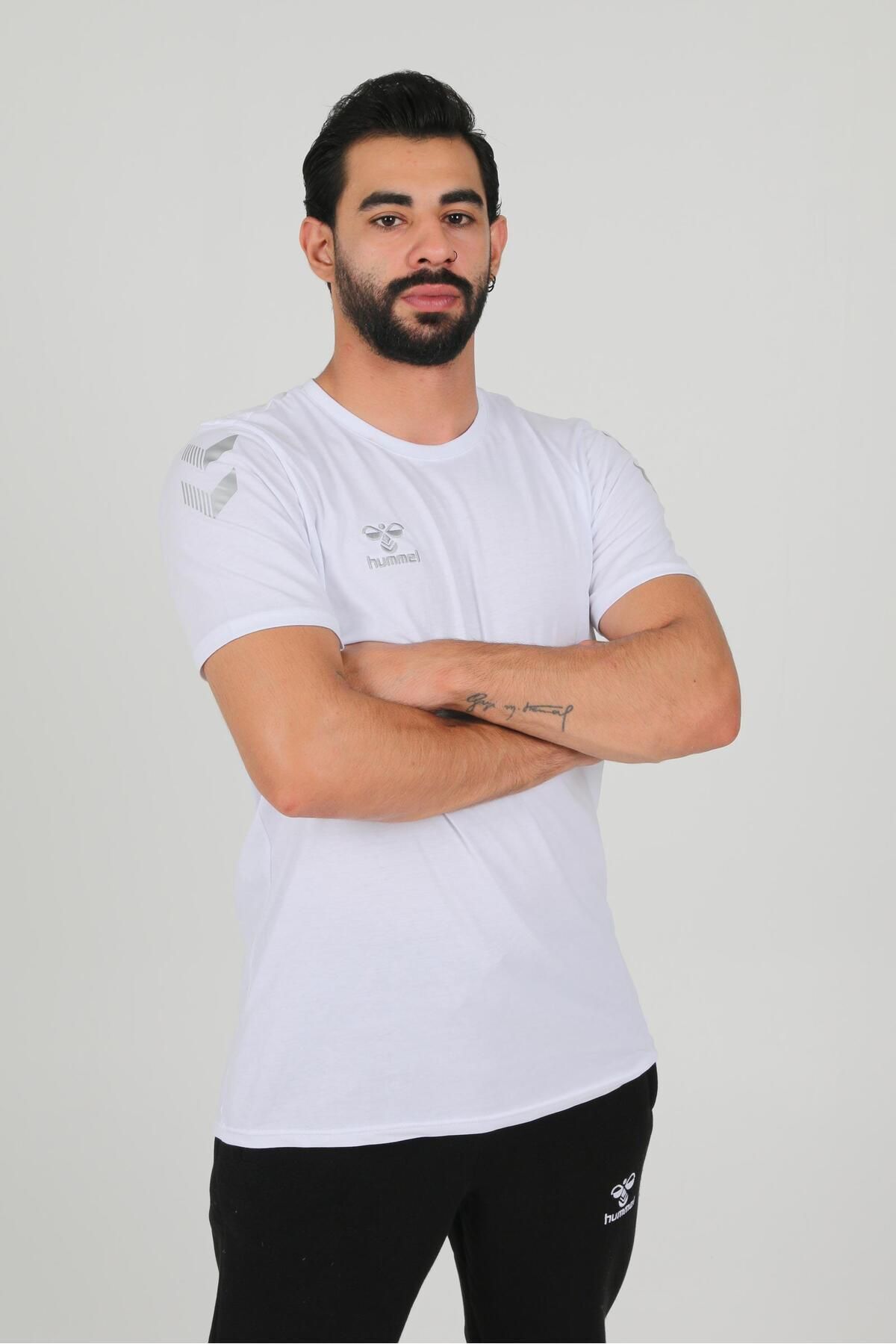 hummel-White Crew Neck Cotton Armin T-shirt 3