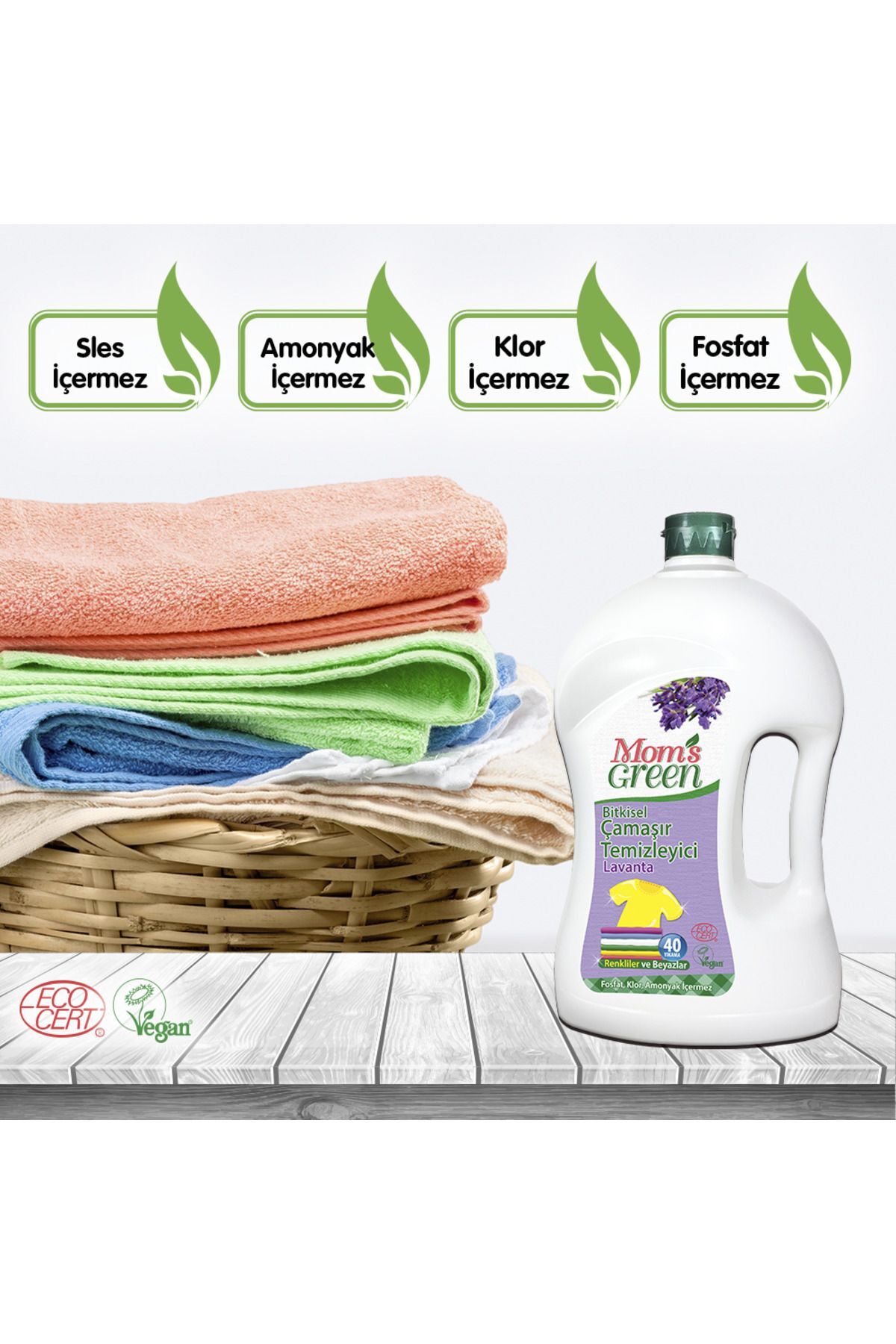Mom's Green Lavantalı Bitkisel Çamaşır Temizleyici -renkliler Ve Beyazlar 1500 ml - 40 Yıkama fotoğrafı 2 (önizleme)