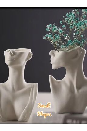 Small Shapes İskandinav Bohem Vazo Kadın Dekoratif Vazo Biblo 2'li Set