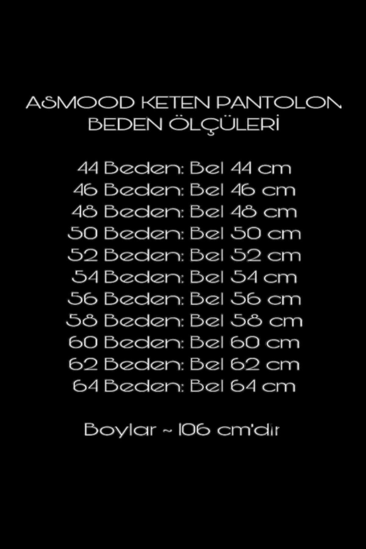 asmood Klasik Kalıp Büyük Beden Keten Pantolon görsel 5