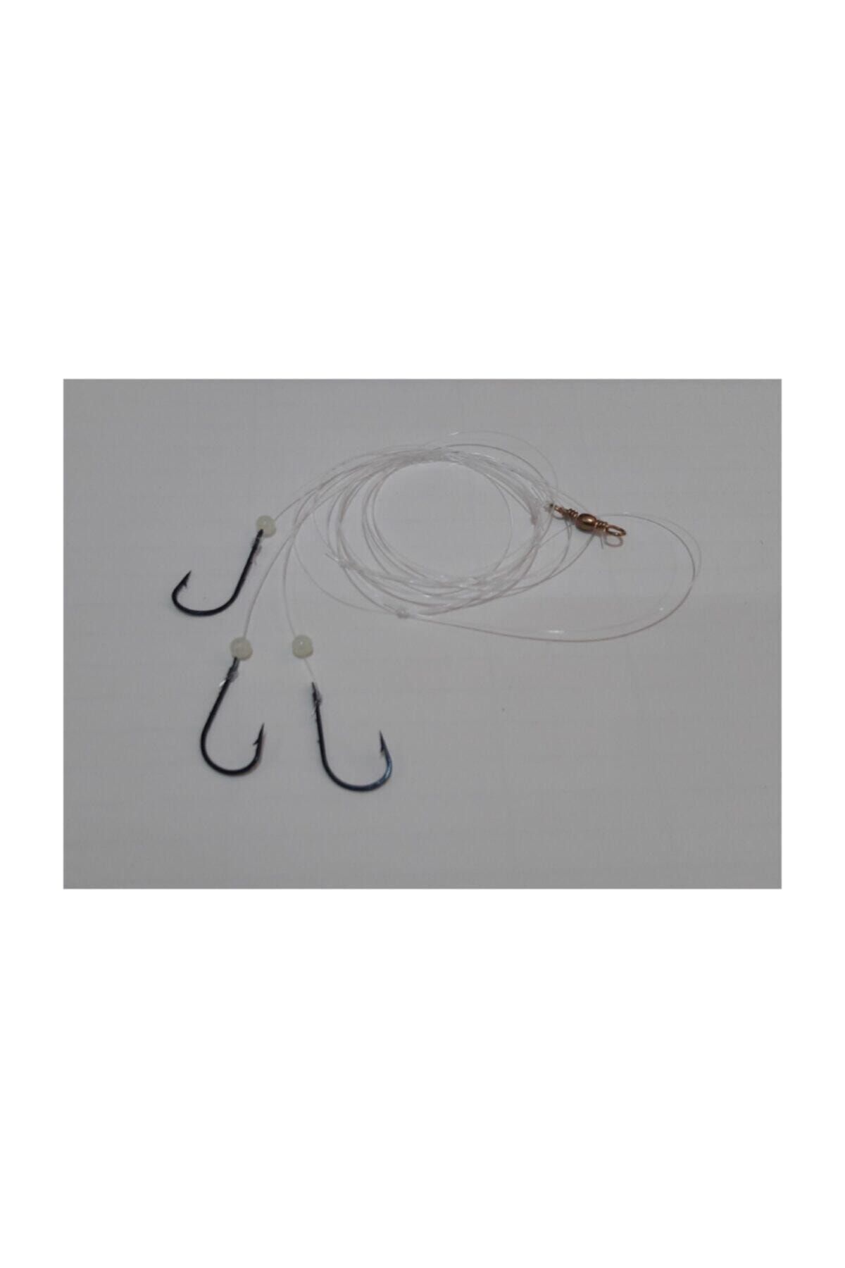 CAPTAIN 3 Iğneli Fosforlu Boncuklu Yemli Dip Takımı Çipura Için 4 Takım