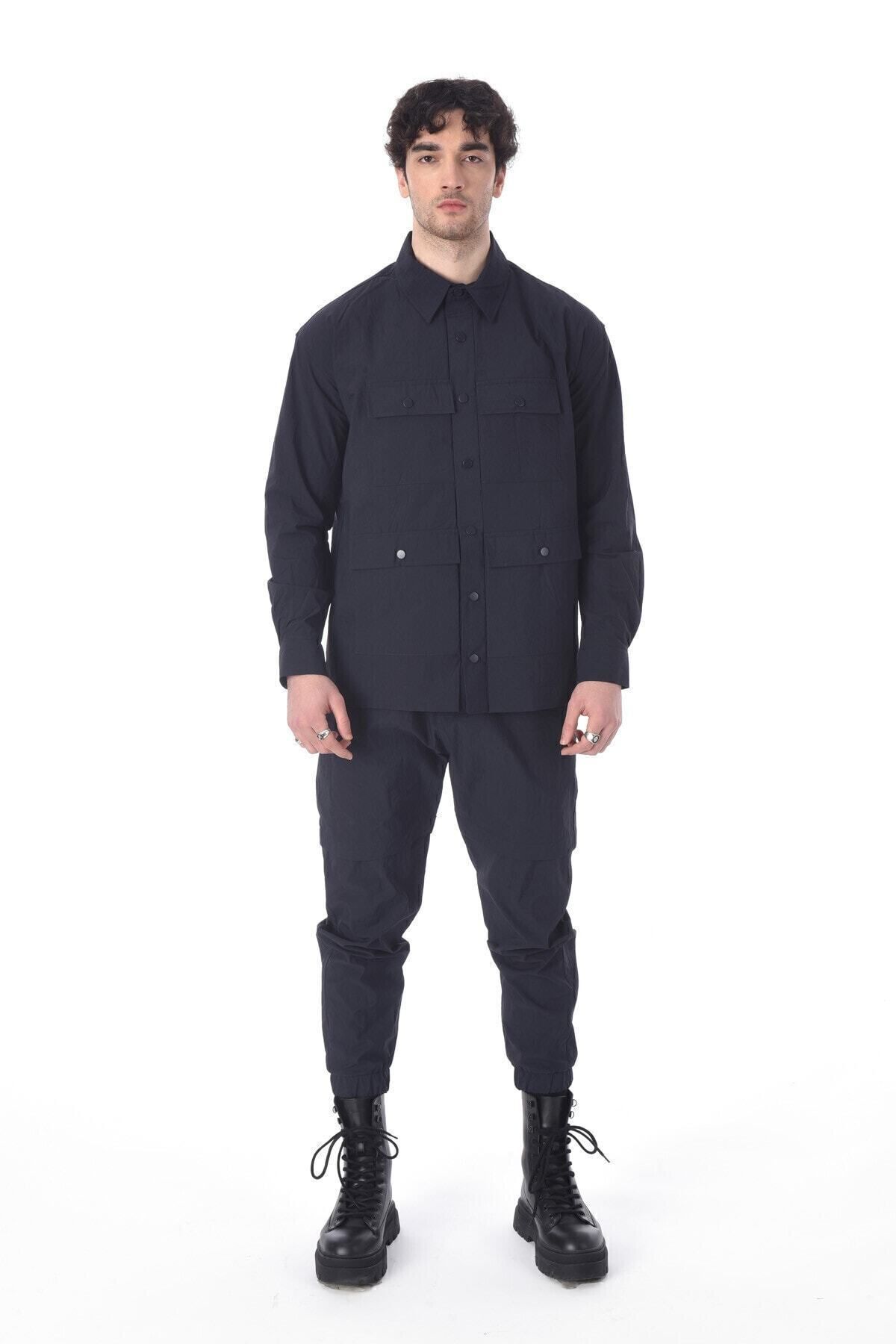 Lacivert Dokulu Kumaş Ceket | ME21W342942
