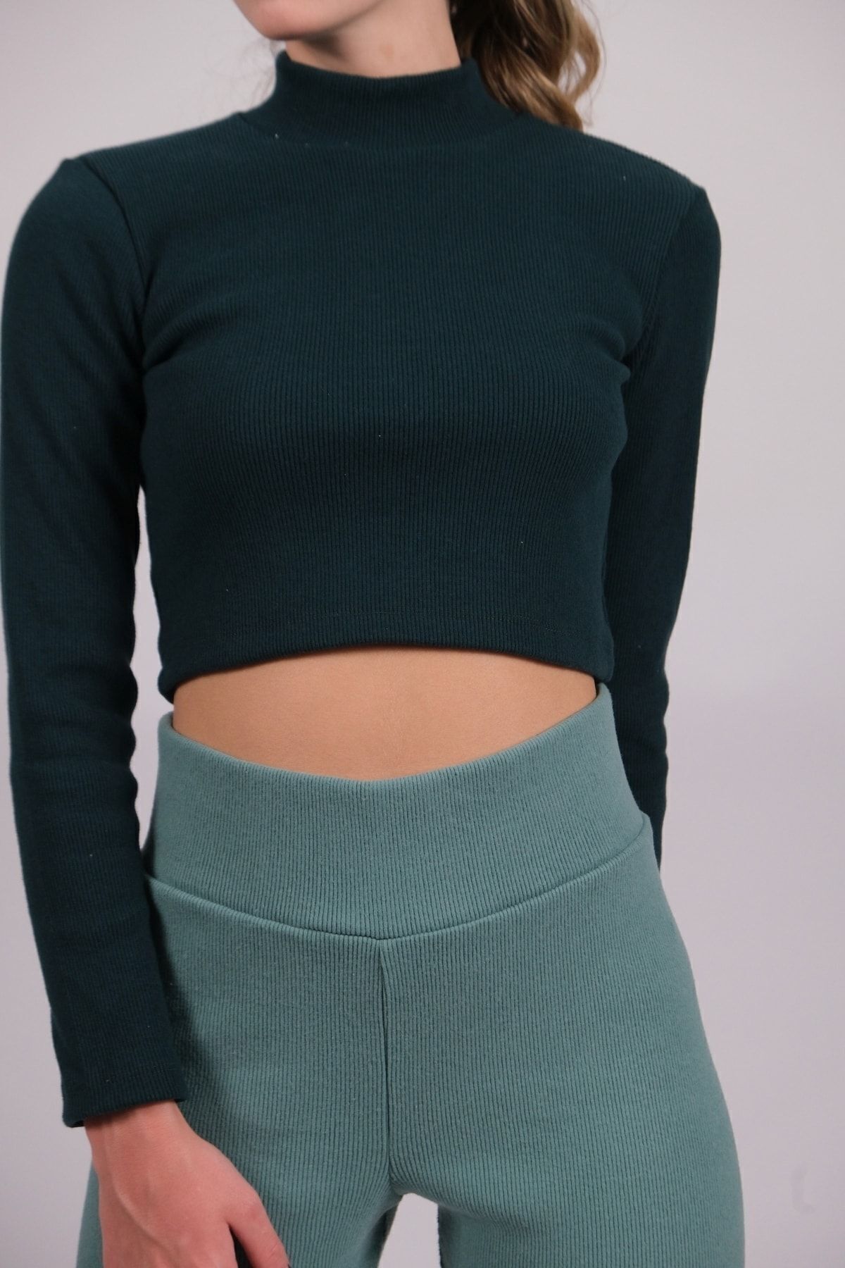 Toptan | Nefti Selanik Boğazlı Uzun Kollu Crop| Mk22s266236