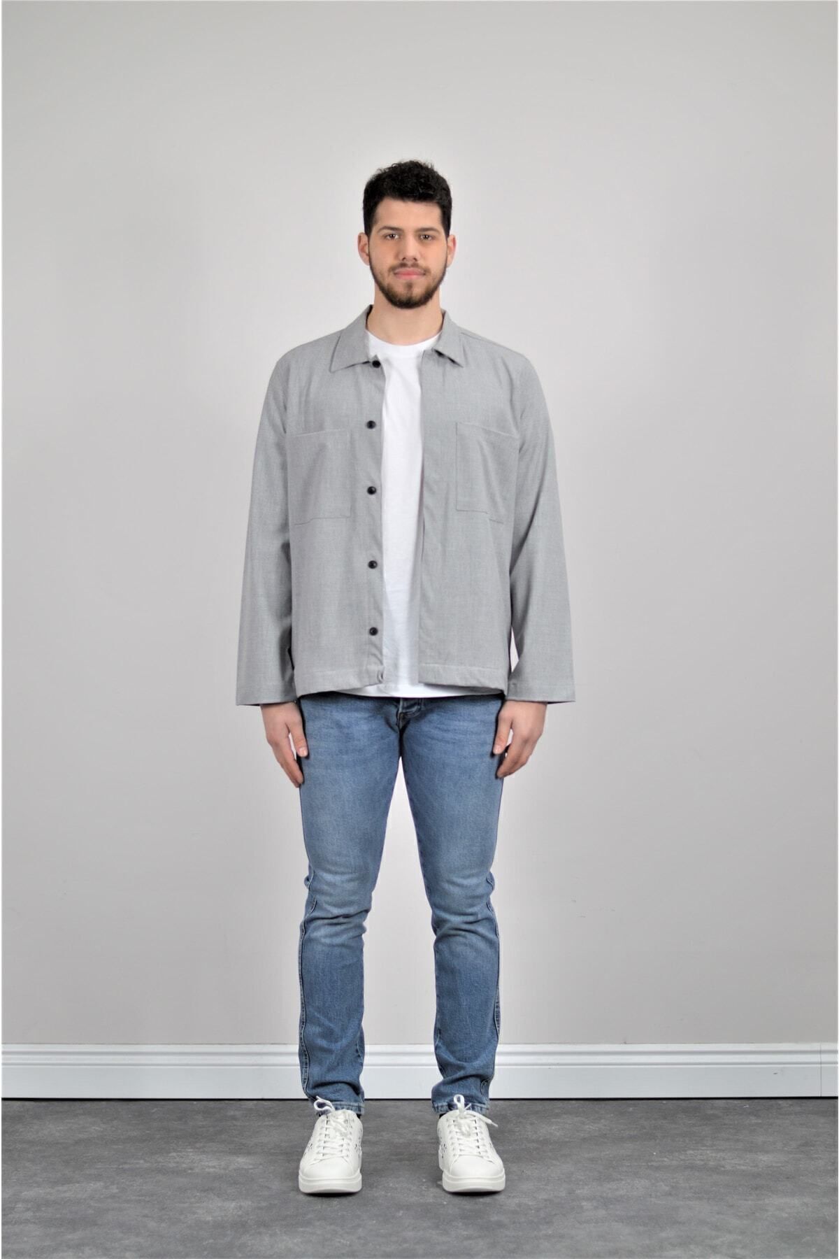 Gri Çift Cepli Ceket | ME21W342797