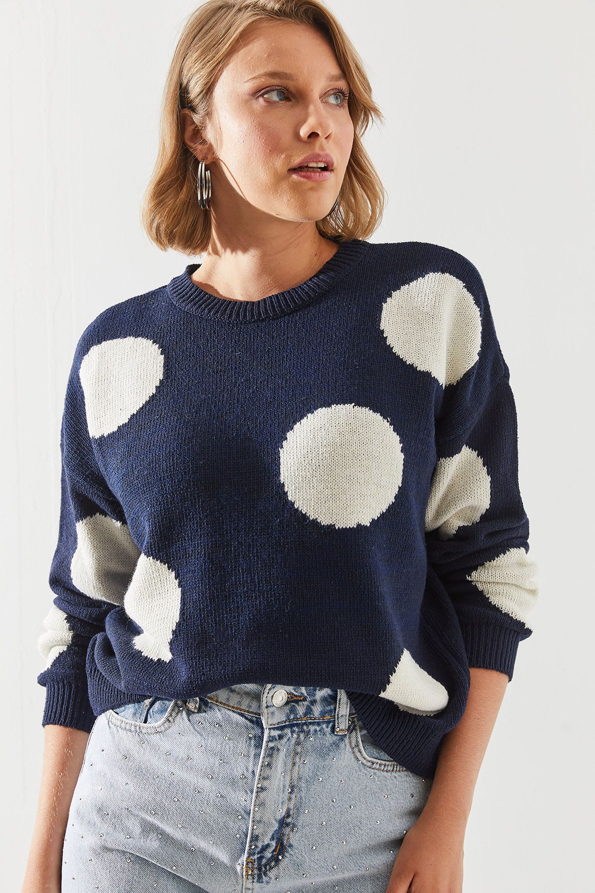 Bianco Lucci-Gepunkteter Strickpullover für Damen - 20246212 6