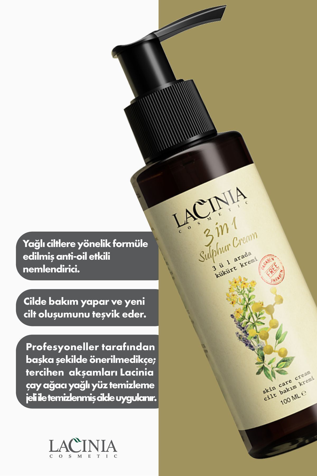 کرم گوگرد 3 در 1 100 میلی لیتر Lacinia