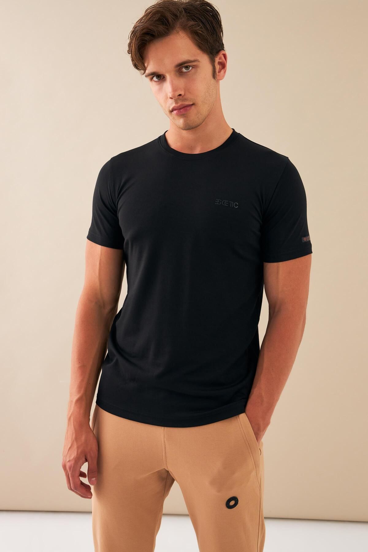 تی شرت ورزشی مردانه پیراهن پنبه ای MERCERIZED پارچه SLIMFIT T0095 Escetic