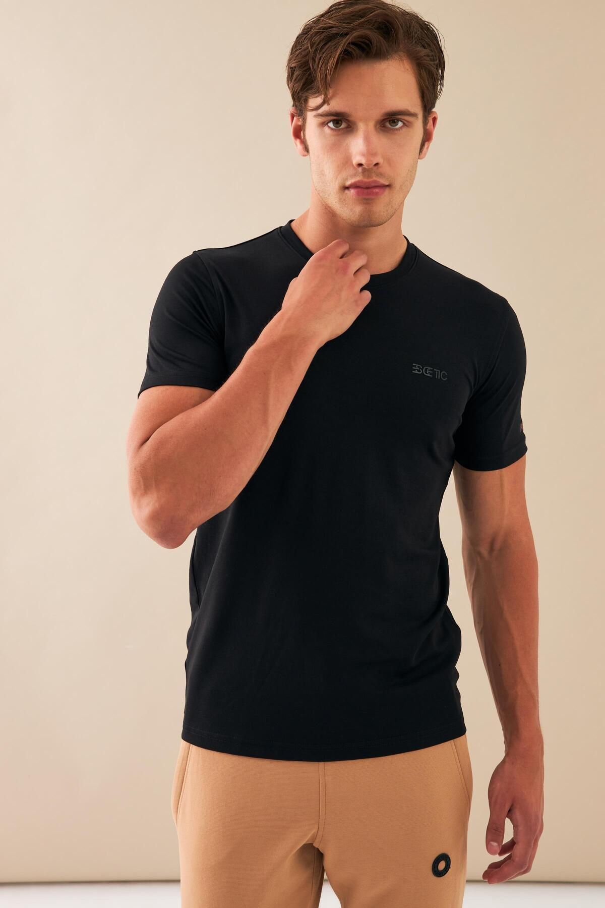تی شرت ورزشی مردانه پیراهن پنبه ای MERCERIZED پارچه SLIMFIT T0095 Escetic