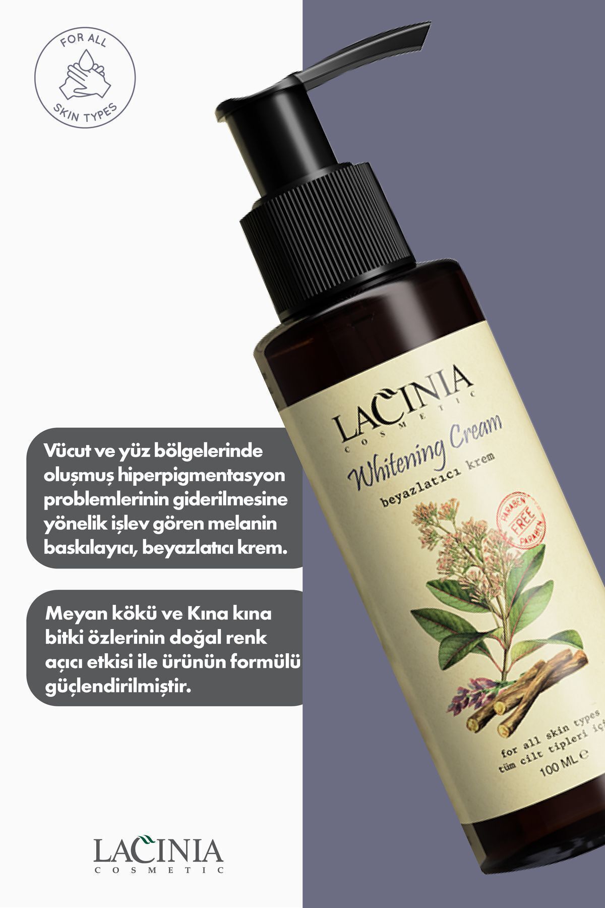 کرم سفید کننده 100 میلی لیتر Lacinia