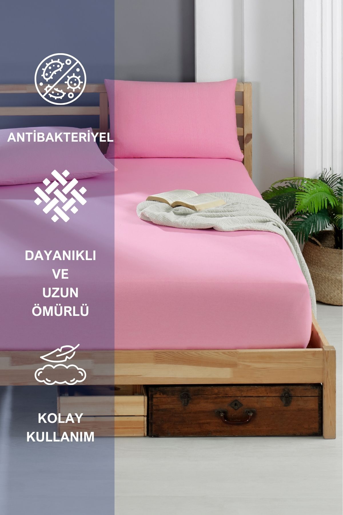moke e ticaret-Akfil Fabric - Elastic and Fitted Pillowed Sheet Set 3